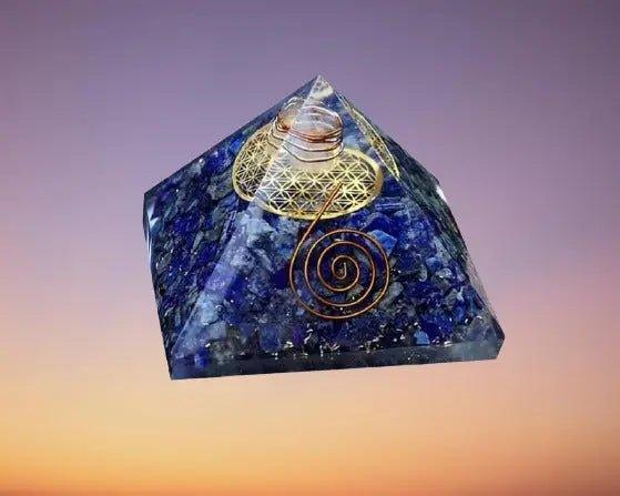 Lapis Lazuli Orgone Pyramid, Reiki Chakra Energy Healing Meditation Qu - Lacatang Spiritual