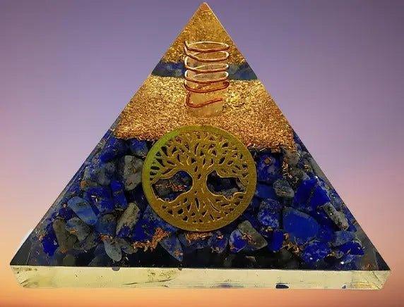 Lapis Lazuli Orgone Pyramid, Reiki Chakra Energy Healing Meditation Qu - Lacatang Spiritual