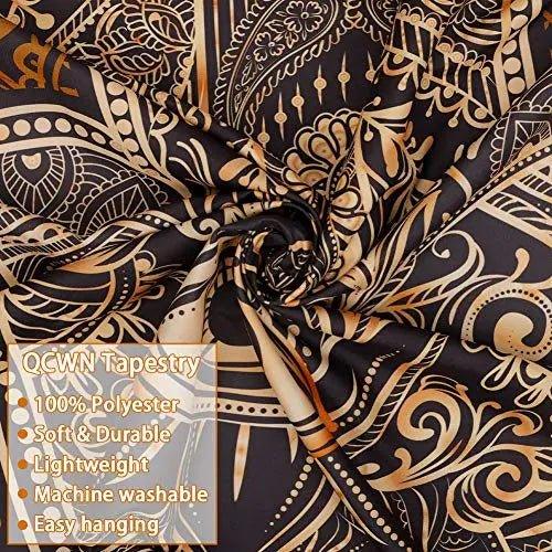 QCWN Spiritual Tapestry,Psychedelic Trippy Tapestry Black Gold Hamsa Hand Tapestry Mandala Medallion Bohemian Tapestry Evil Eye Hamsa Hand Blessing Home Good Luck Wall Tapestry for Bedroom Aesthetic - Lacatang Spiritual